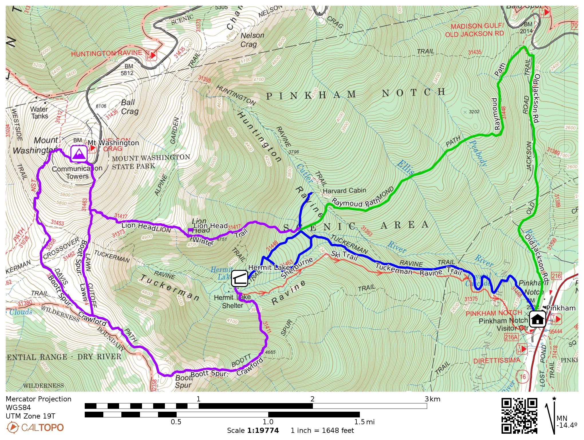 Mt Washington Detail Map