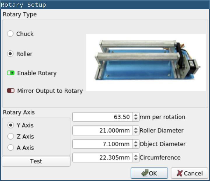 Ortur YRR Rotary Settings